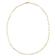 Collana a strati di graffette da 16" in oro giallo massiccio 14K