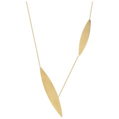 Oval Pendant Necklace 14" in 14K Solid Yellow Gold