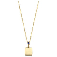 Collier pendentif cube de 18 pouces en or jaune 14 carats