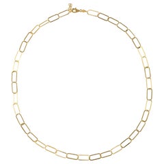 Choker-Halskette mit Papierclip 16" aus 14K massivem Gelbgold