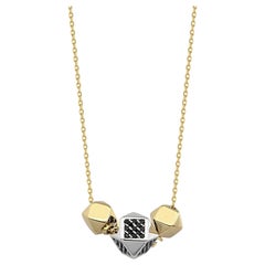 Collier pendentif polygone 18 pouces en or jaune massif 14 carats