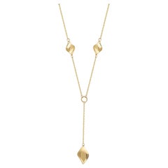 Spiral Lariat Station Halskette 14" aus 14K massivem Gelbgold