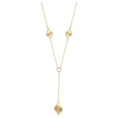 Spiral Lariat Station Halskette 20" aus 14K massivem Gelbgold