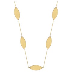 Ovale Station Lariat Halskette 16 in 14K massivem Gelbgold