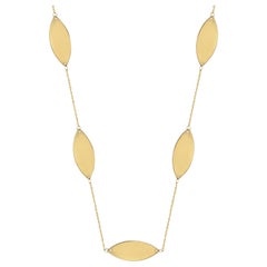 Collier station ovale 14" en or jaune massif 14 carats