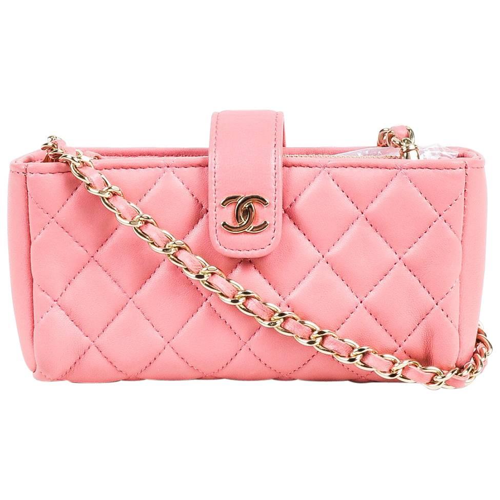 Chanel Pink Lamb Leather Quilted Valentine Collection Mini Crossbody Bag