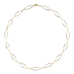 Oval Link Chain Necklace 14" in 14K Solid Yellow Gold