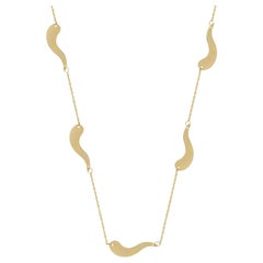 Question Mark Necklace 14" in 14K Solid Yellow Gold