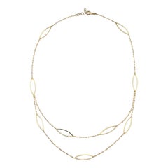 Mehr ovale Layering-Halskette 14" aus 14K massivem Gelbgold