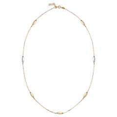 Collier station ovale 18 pouces en or jaune massif 14 carats