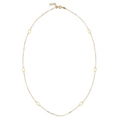 Collier station ovale 14 pouces en or jaune massif 14 carats