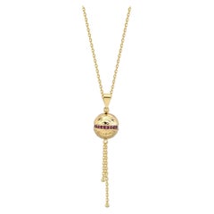 Collier en or jaune massif 14K de 14 pouces avec Ball and Ball.