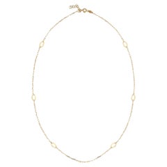 Collier station ovale 20 pouces en or jaune massif 14 carats