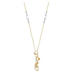 Collier de zircon imbriqué 14" en or jaune 14K