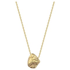 Pebble Necklace 14" in 14K Solid Gold