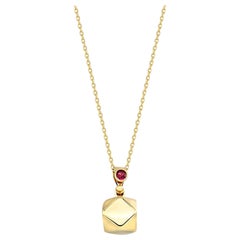 Collana poligonale di rubini da 20" in oro giallo 14K