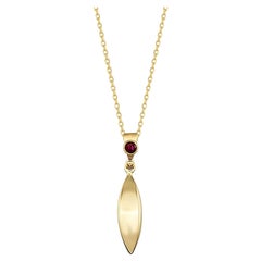 Collier de rubis ovale 14" en or massif 14K