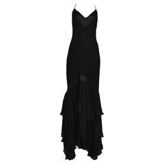 Roberto Cavalli Black Ruffle Gown