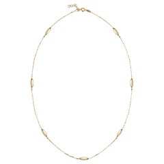 Collana Mini Oval Station da 16" in oro massiccio 14K