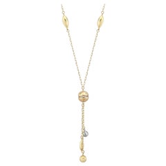 Collier Lariat en Y 14" en or massif 14K