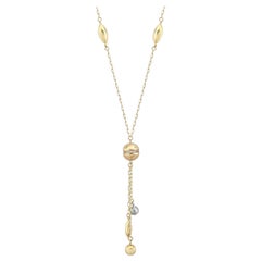 Collana Lariat Y da 20" in oro massiccio 14K