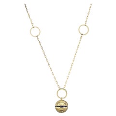 Sapphire Ball Station Necklace 18" in 14K Solid Gold
