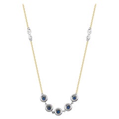 Collana Sapphire Station 18" in oro giallo massiccio 14K