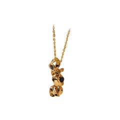 Collier pendentif saphir en or jaune massif 14K (18")