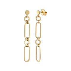 Paper Clip Earrings in 14K Solid Yellow Gold
