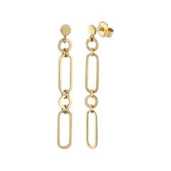 Orecchini Paper Clip in oro giallo massiccio 14K