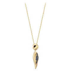 Collier de saphirs bleus en or jaune massif 14K (20")