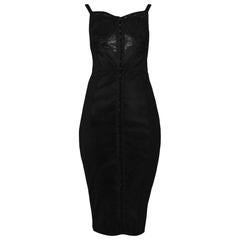 Dolce & Gabbana Black Bustier Dress with Lace