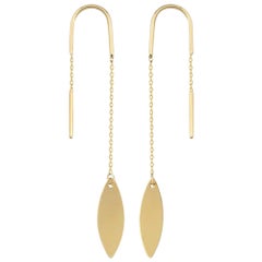 Question Mark Earrings in 14K Solid Yellow Gold