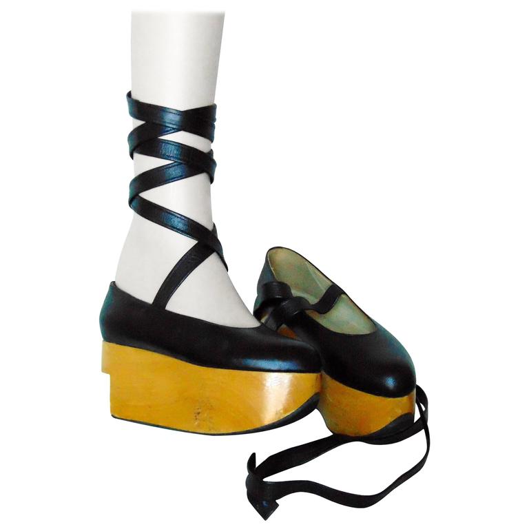 Vivienne Rocking Horse Shoes Black Leather Ballerina Platforms US6 UK5 at 1stDibs | vivienne westwood platforms, vivienne horse ballerina, rocking horse shoes