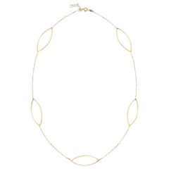 Collier station ovale 14 pouces en or jaune 14 carats