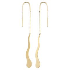 Boucles d'oreilles Wave Threader en or jaune 14K