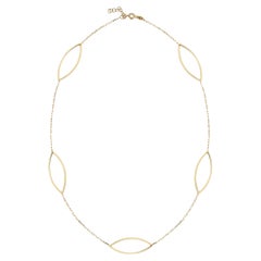 Oval Station Necklace 18" in 14K Yellow Gold