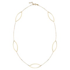 Oval Station Necklace 18" in 14K Yellow Gold