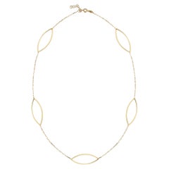 Oval Station Necklace 20" in 14K Yellow Gold