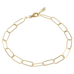 Paperclip Bracelet 5"+1" in 14K Solid Yellow Gold