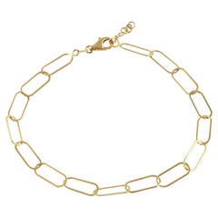 Paperclip Bracelet 5.5"+1" in 14K Solid Yellow Gold