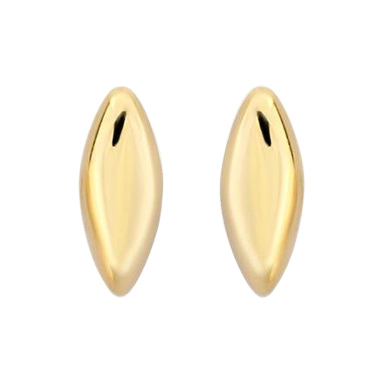 Mini clous d'oreilles ovales en or jaune massif 14 carats