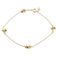Bracciale a catena Station 5.5"+1" in oro giallo massiccio 14K