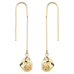 Orecchini Pebble Unique Threader in oro giallo massiccio 14K