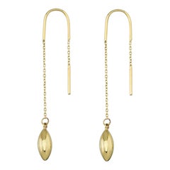 Orecchini Threader in oro giallo massiccio 14 carati