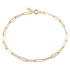 Bracelet trombone 14" en or jaune massif 14K