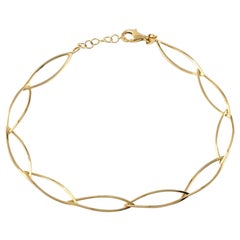 Bracelet de chaîne à maillons ovales en or jaune massif 14K, 6".