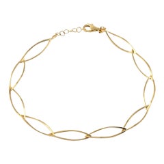 Ovales Gliederkette-Armband 8,5" aus 14K massivem Gelbgold