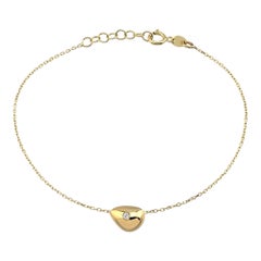 Bracelet en or jaune massif 14 carats avec diamants en forme de goutte d'eau de 5"+1"