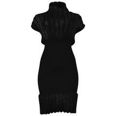 Alaia Black Chenille Velvet Dress